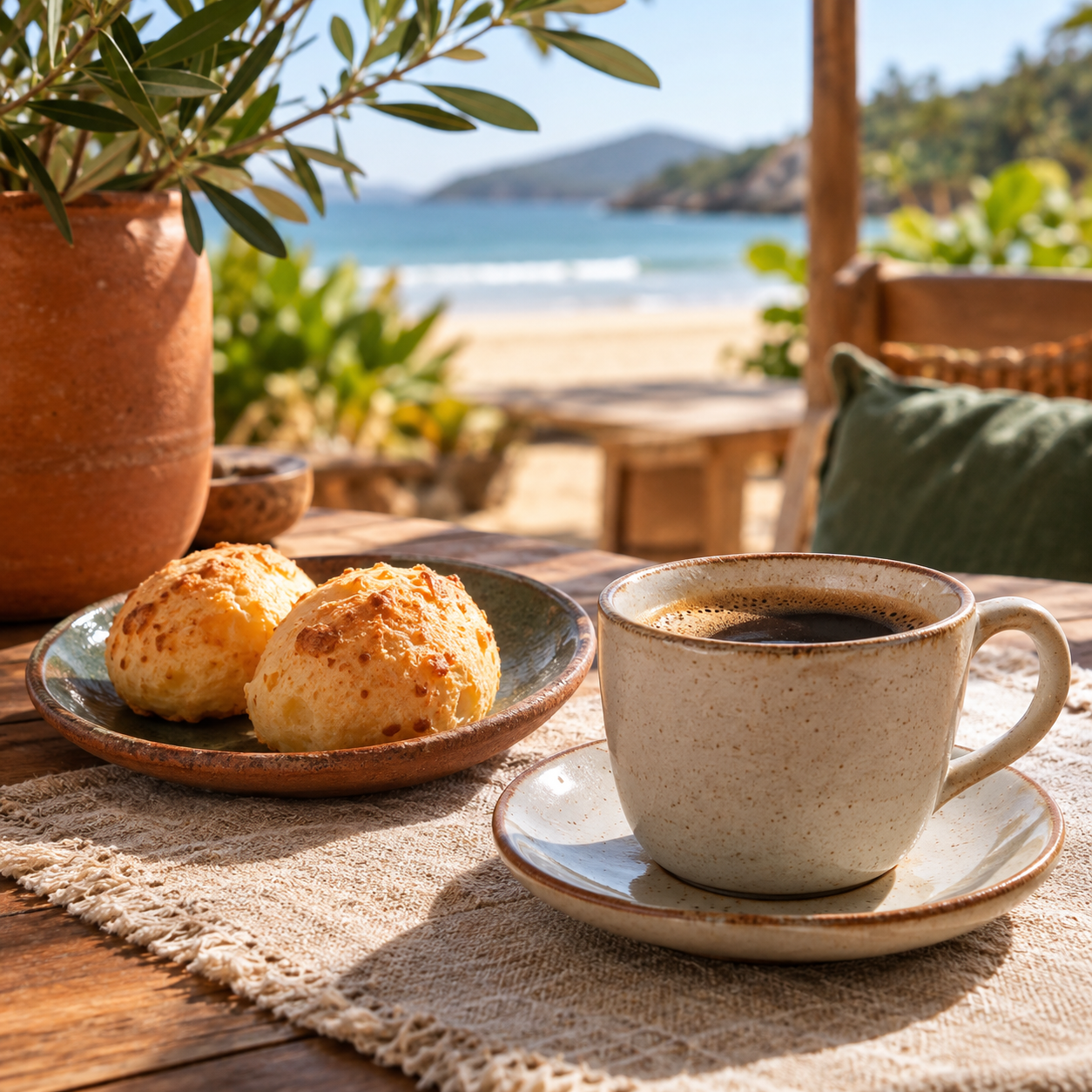 Café e pão de queijo